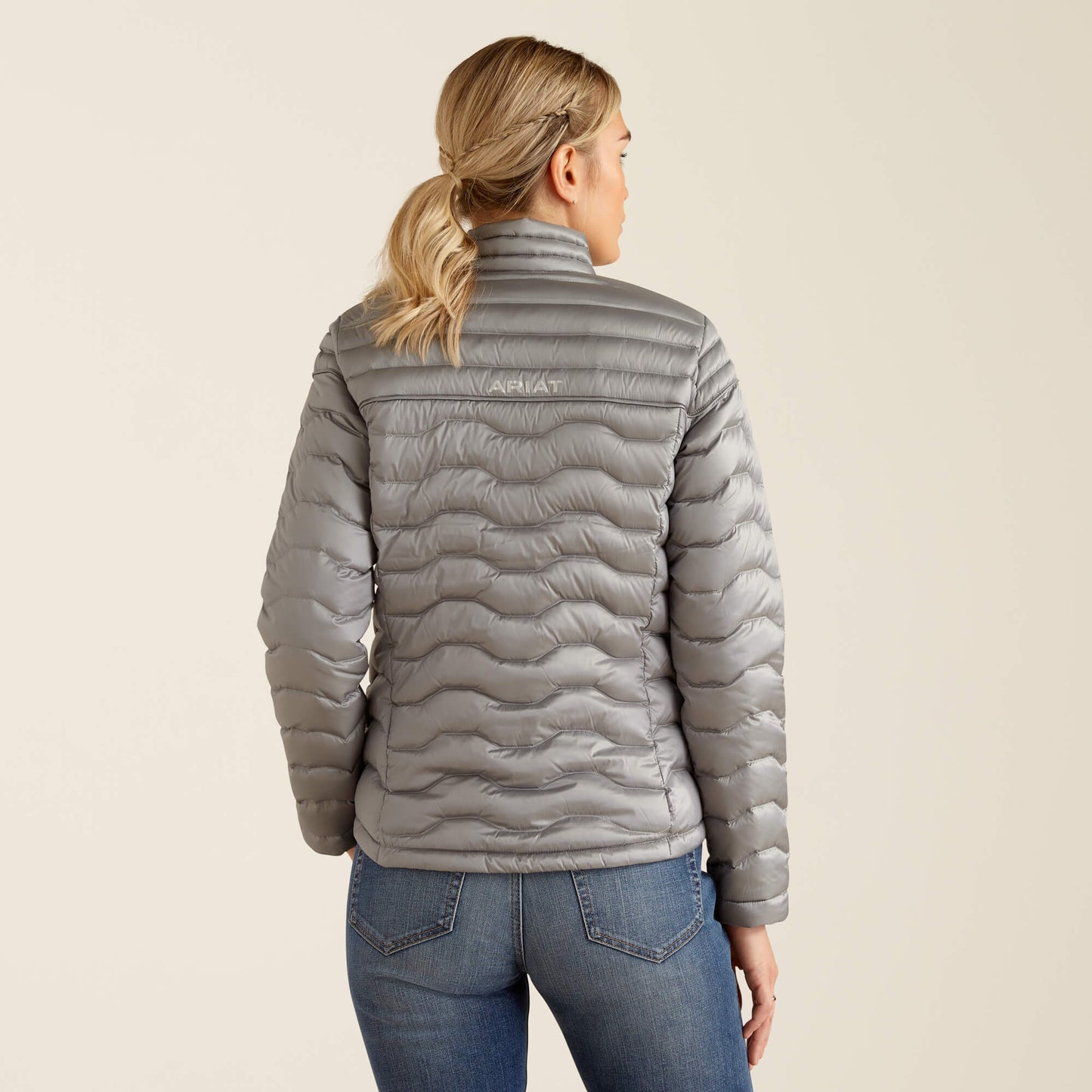 CHAQUETA MUJER PLUMAS ARIAT PLATA