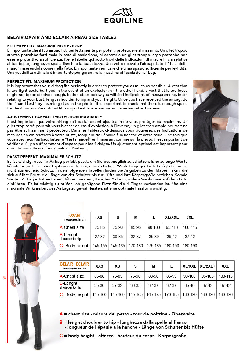AIRBAG BELAIR - CHALECO AIR BAG UNISEX+ 2 CARTUCHOS