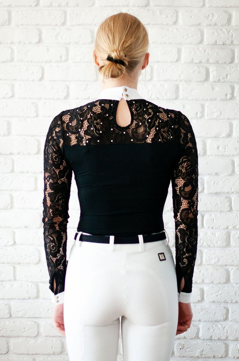 CAMISA MUJER CONCURSO CRISTAL FLEUR DE LYS NEGRO