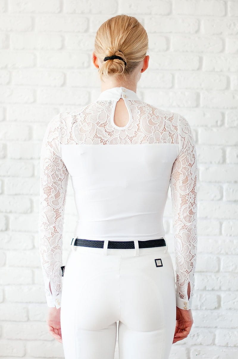 CAMISA MUJER COMPETICION CRISTALL FLEUR DE LYS BLANCO