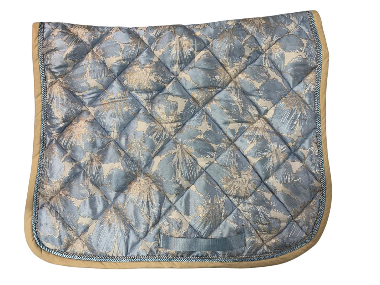 CONJUNTO MANTILLA TY OREJERAS WHISPPERER CLUB DOMA AZUL CIELO HOJAS