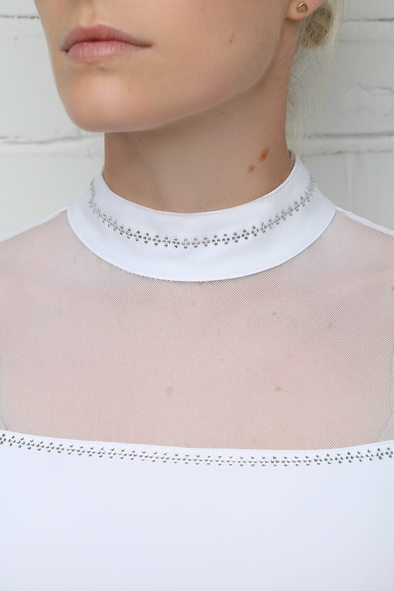 CAMISA MUJER COMPETICIÓN PETUNIA BLANCO