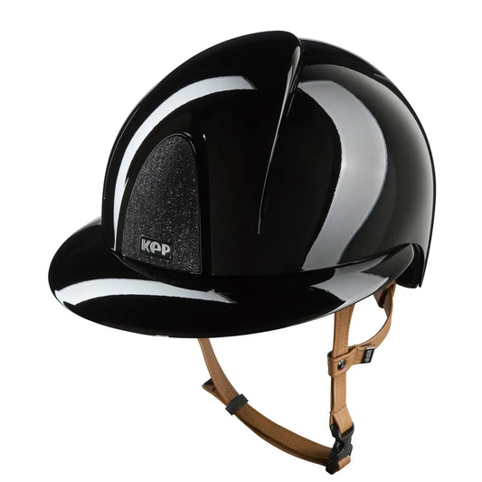 CASCO KEP SMART NOVA / POLISH NEGRO / CORREA BEIGE / VISERA POLO / BRILLO NEGRO