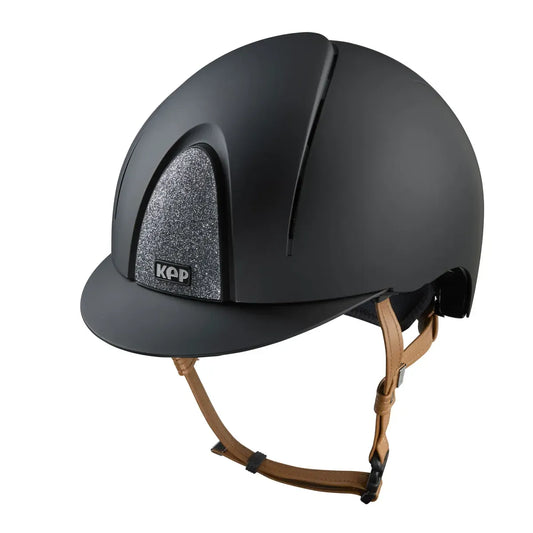 CASCO KEP SMART NOVA / TEXTILE NEGRO / Correa Beige/ Brilli Plateado