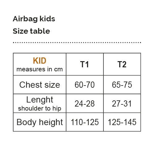 AIRBAG NIÑO - CHALECO JUNIOR AIR BAG + 2 CARTUCHOS