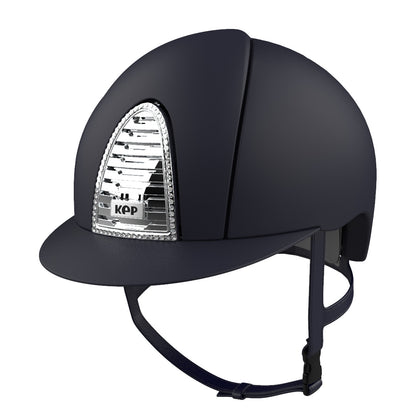 CASCO KEP CROMO 2.0 TEXTILE AZUL/MARCO CON SWAROVSKI®/AIREADOR CROMADO
