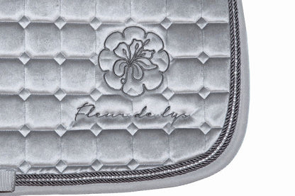 MANTILLA SALTO FLEUR DE LYS TERCIOPELO PLATA