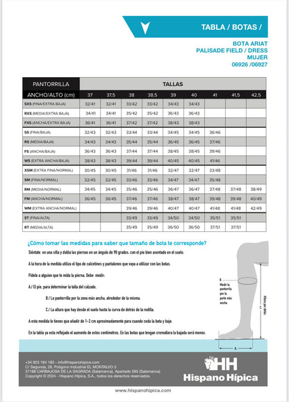 BOTA ARIAT PALISADE DRESS MUJER (PAR)