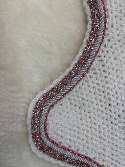 OREJERAS MARONA POLY BLANCO/ROSA