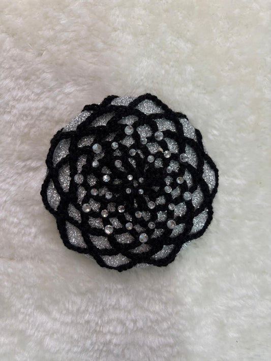 RED MARONA NEGRA CON BRILLANTES COLOR CRISTAL