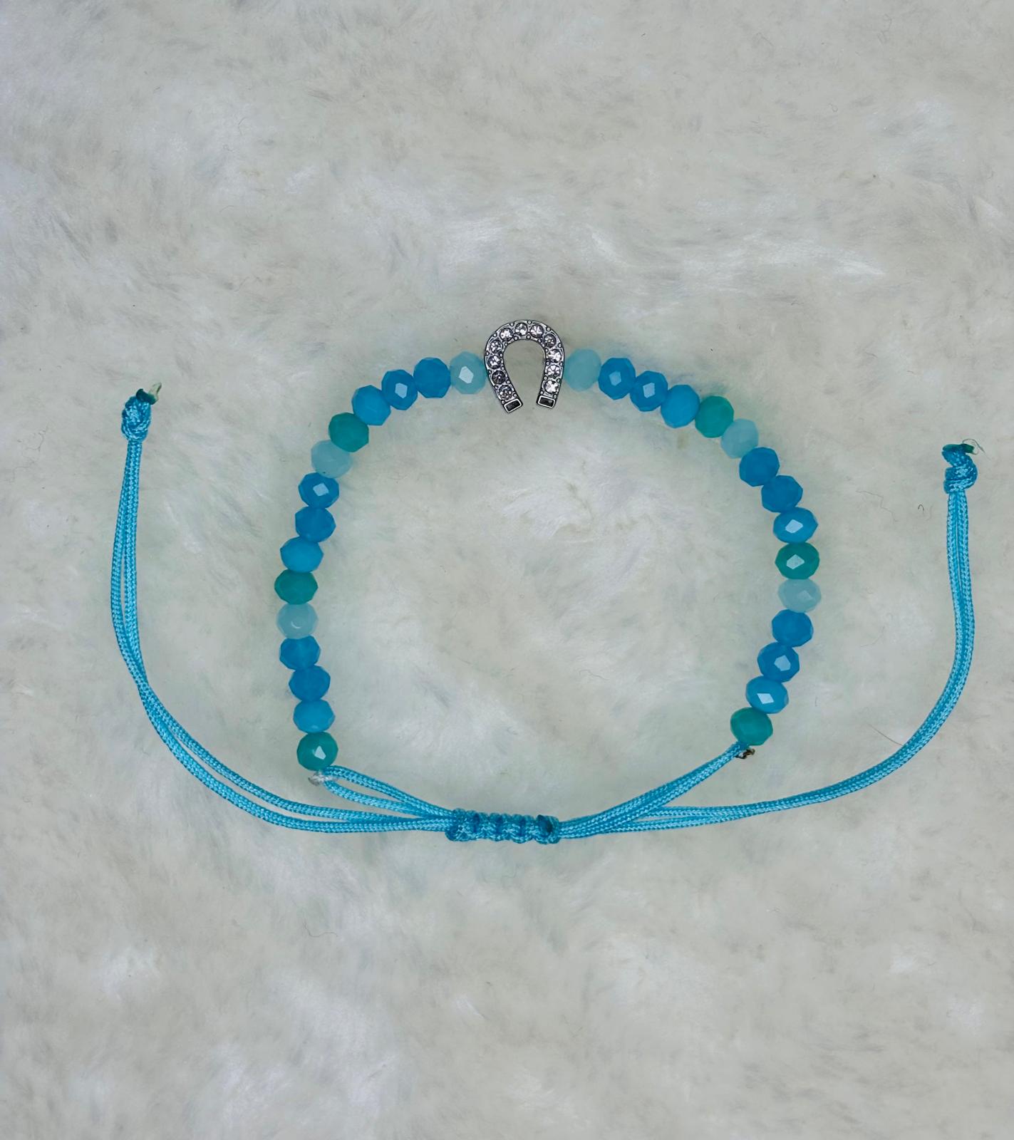 PULSERA MARONA HERRADURA BRILLANTE AZUL