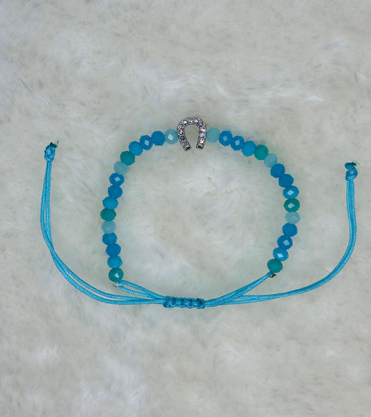 PULSERA MARONA HERRADURA BRILLANTE AZUL