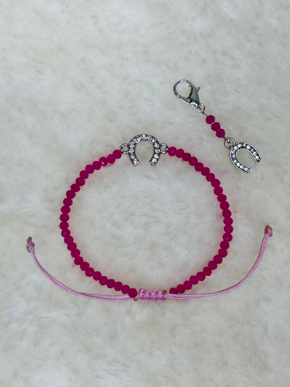 PULSERA MARONA FUCCIA HERRADURA BRILLANTE