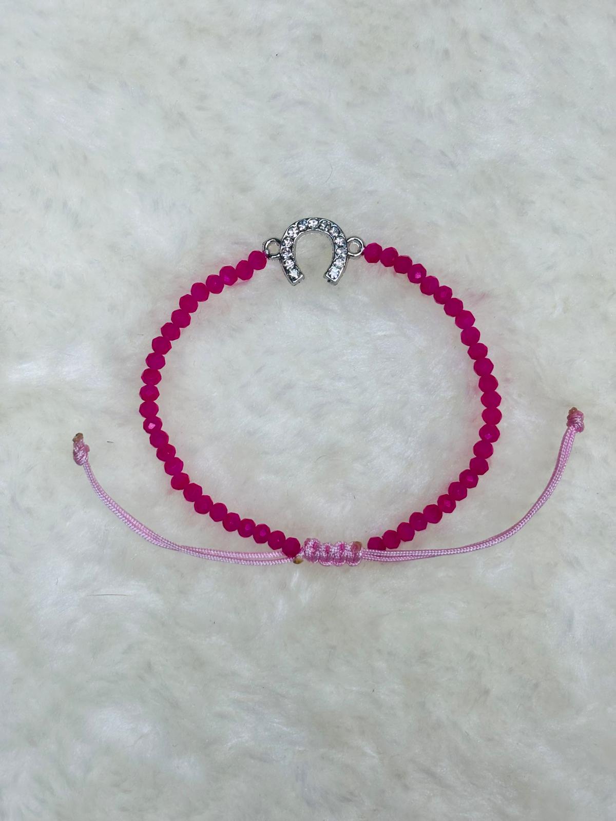 PULSERA MARONA FUCCIA HERRADURA BRILLANTE