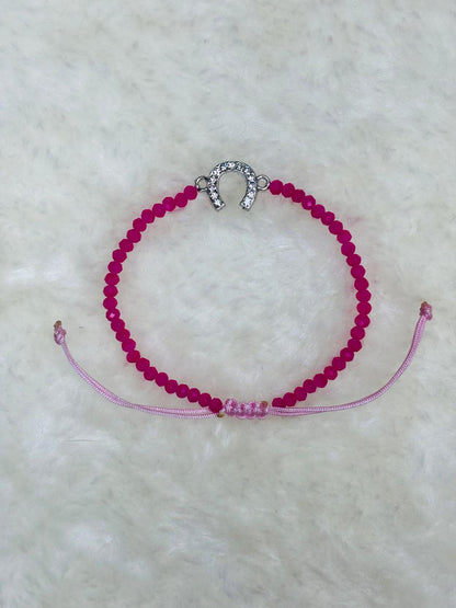 PULSERA MARONA FUCCIA HERRADURA BRILLANTE
