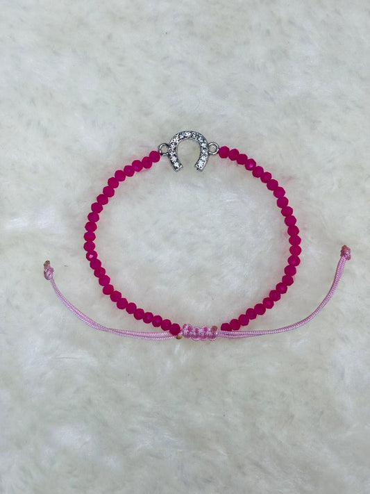 PULSERA MARONA FUCCIA HERRADURA BRILLANTE
