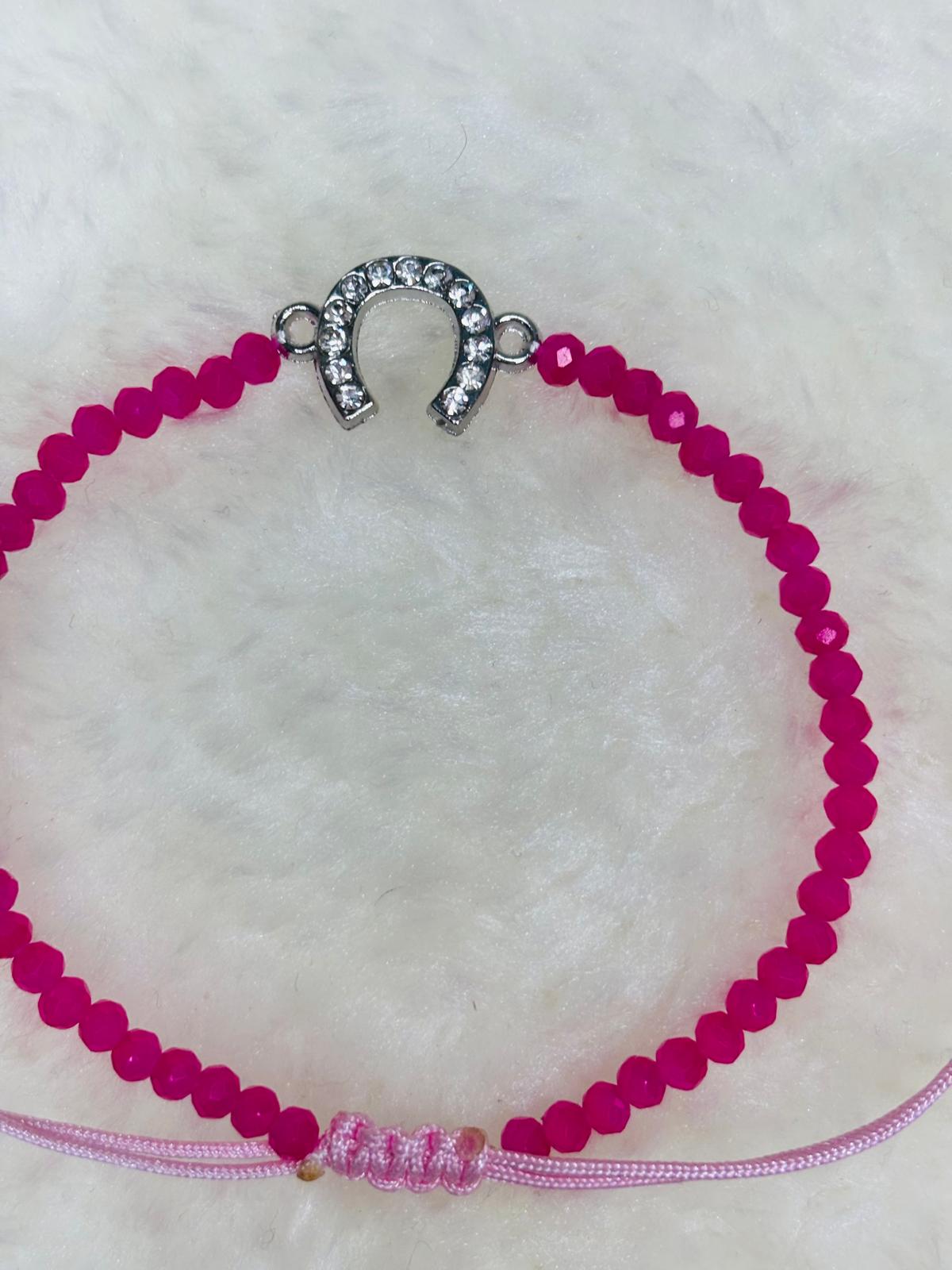 PULSERA MARONA FUCCIA HERRADURA BRILLANTE