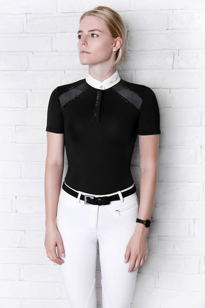 POLO COMPETICIÓN POPPY FLEUR DE LYS NEGRA MUJER
