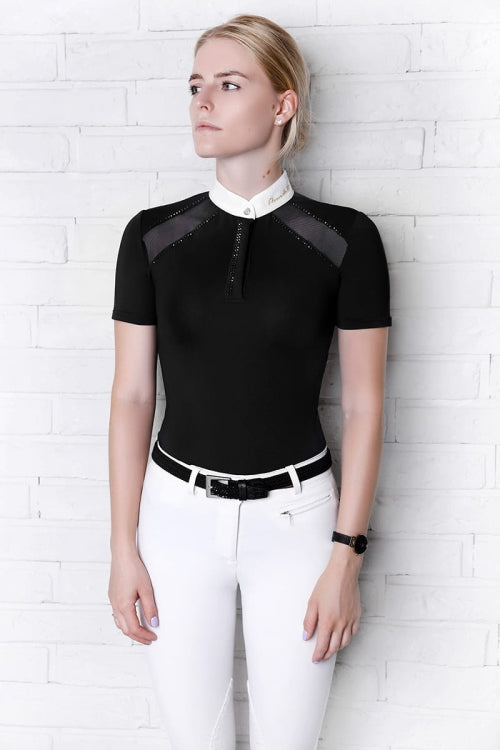 POLO COMPETICIÓN POPPY FLEUR DE LYS NEGRA MUJER