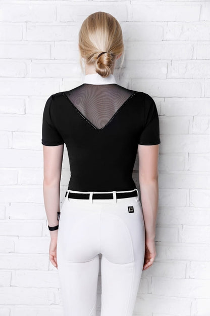 POLO COMPETICIÓN POPPY FLEUR DE LYS NEGRA MUJER