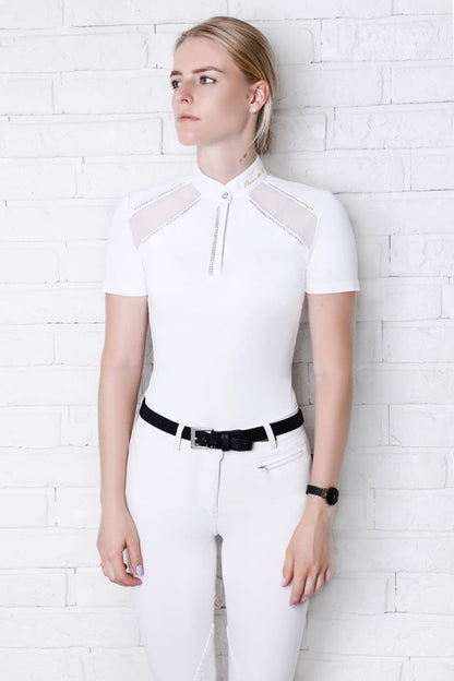 POLO COMPETICIÓN POPPY FLEUR DE LYS BLANCA  MUJER