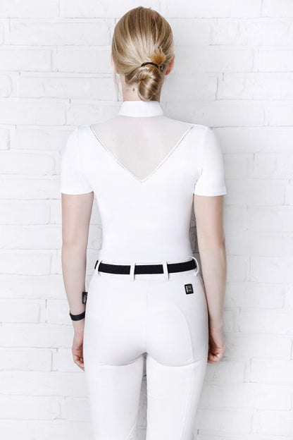 POLO COMPETICIÓN POPPY FLEUR DE LYS BLANCA  MUJER