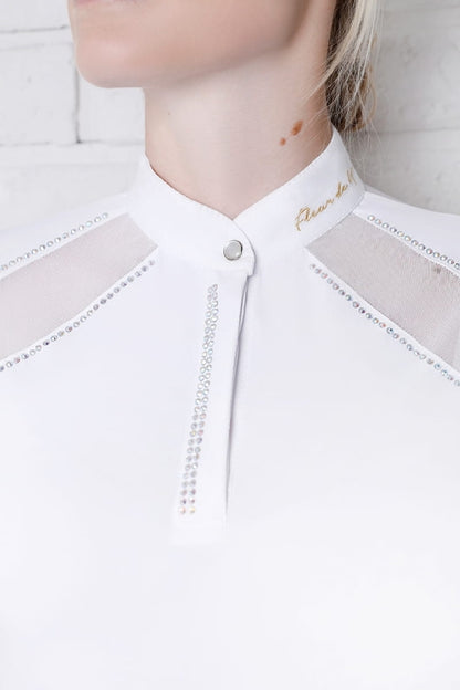POLO COMPETICIÓN POPPY FLEUR DE LYS BLANCA  MUJER
