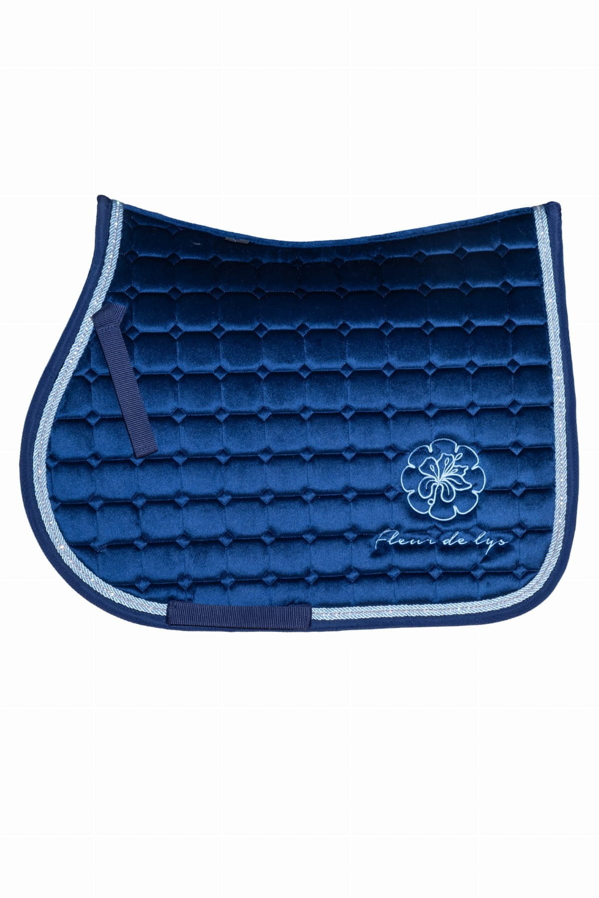 MANTILLA FLEUR DE LYS TERCIOPELO AZUL