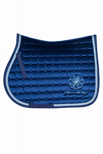 MANTILLA FLEUR DE LYS TERCIOPELO AZUL