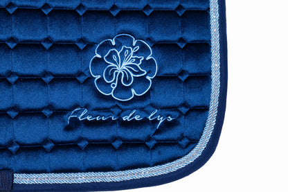 MANTILLA FLEUR DE LYS TERCIOPELO AZUL