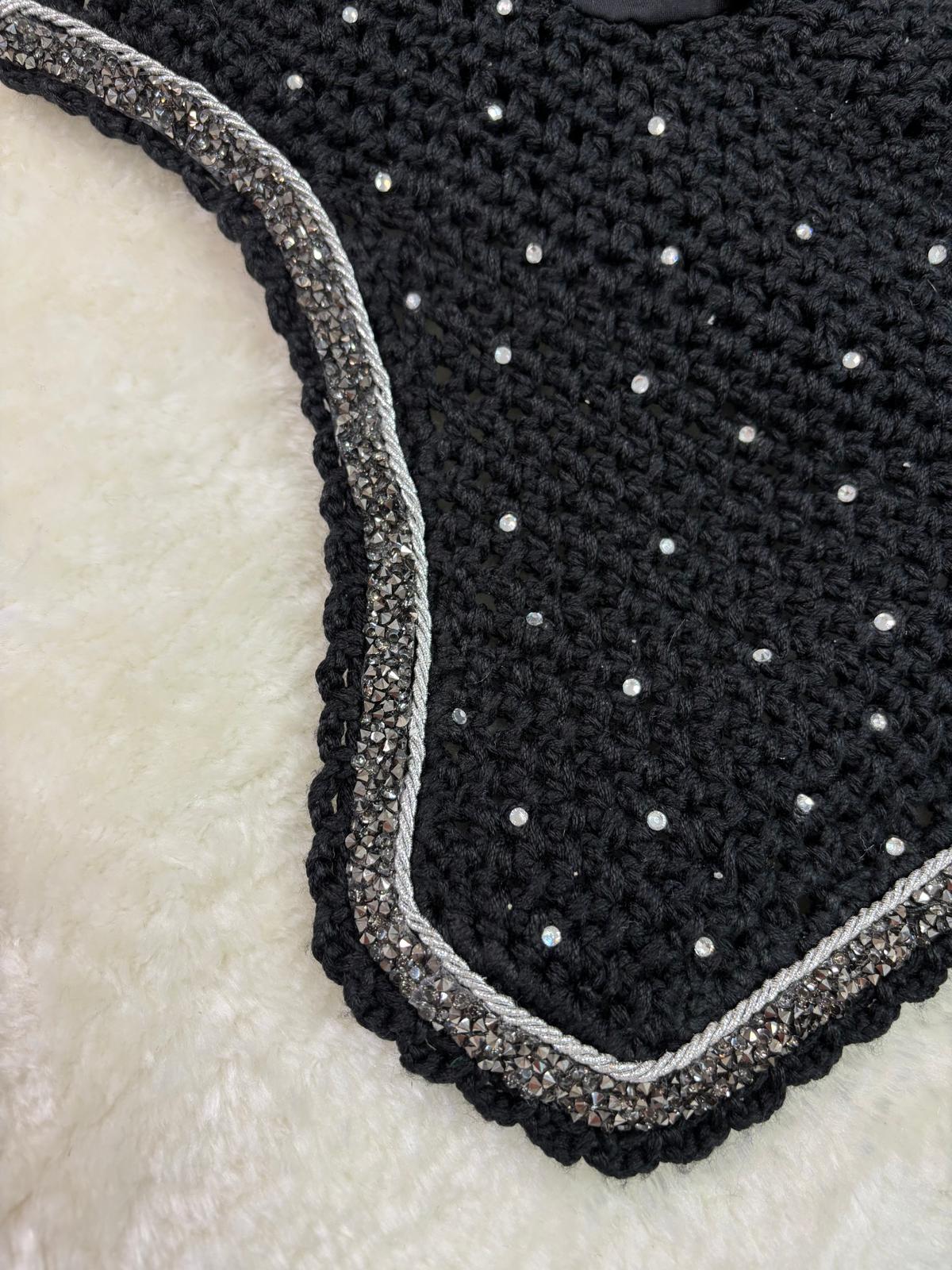 OREJERAS MARONA POLY NEGRO/PLATA/BRILLIS