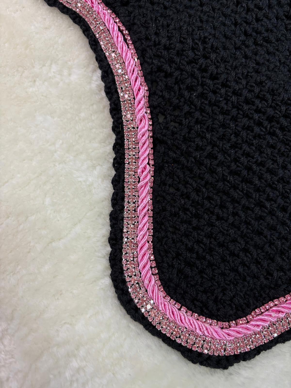 OREJERA MARONA POLY NEGRO/ROSA