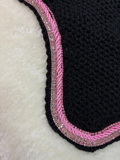 OREJERA MARONA POLY NEGRO/ROSA