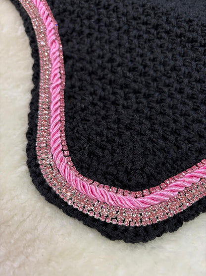 OREJERA MARONA POLY NEGRO/ROSA