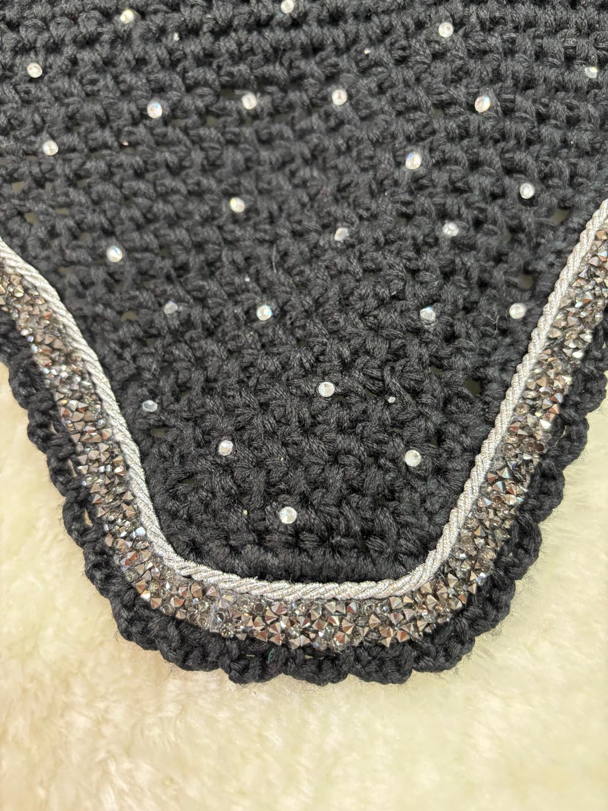 OREJERAS MARONA POLY NEGRO/PLATA/BRILLIS